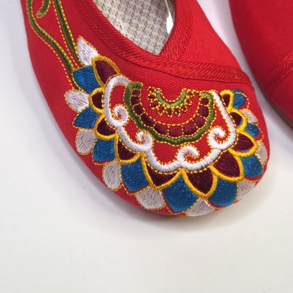 New Floral Flat Shoes Canvas Embroidered Mary Jane Ballernia Flats - Picture 6 of 16